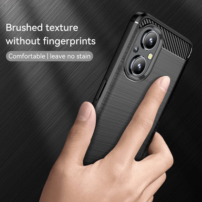1.8mm Air Cushion TPU Case Brushed Surface Carbon Fiber Scratch-Resistant Texture Phone Cover with Heat Dissipation Design for OnePlus Nord N20 5G