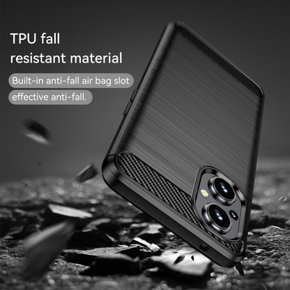 1.8mm Air Cushion TPU Case Brushed Surface Carbon Fiber Scratch-Resistant Texture Phone Cover with Heat Dissipation Design for OnePlus Nord N20 5G