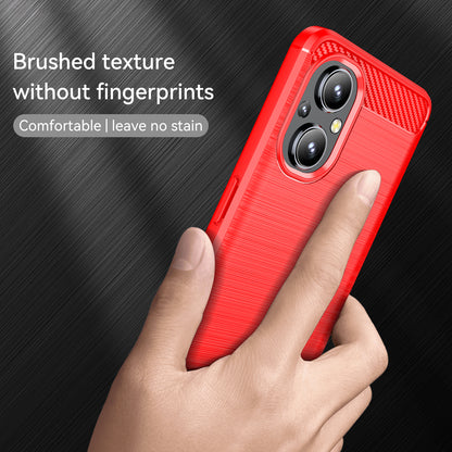 1.8mm Air Cushion TPU Case Brushed Surface Carbon Fiber Scratch-Resistant Texture Phone Cover with Heat Dissipation Design for OnePlus Nord N20 5G