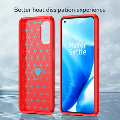 1.8mm Air Cushion TPU Case Brushed Surface Carbon Fiber Scratch-Resistant Texture Phone Cover with Heat Dissipation Design for OnePlus Nord N20 5G