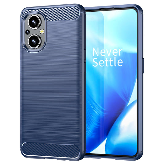 1.8mm Air Cushion TPU Case Brushed Surface Carbon Fiber Scratch-Resistant Texture Phone Cover with Heat Dissipation Design for OnePlus Nord N20 5G