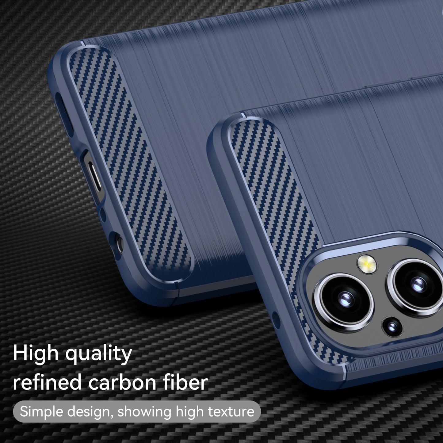 1.8mm Air Cushion TPU Case Brushed Surface Carbon Fiber Scratch-Resistant Texture Phone Cover with Heat Dissipation Design for OnePlus Nord N20 5G