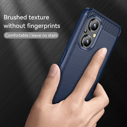 1.8mm Air Cushion TPU Case Brushed Surface Carbon Fiber Scratch-Resistant Texture Phone Cover with Heat Dissipation Design for OnePlus Nord N20 5G