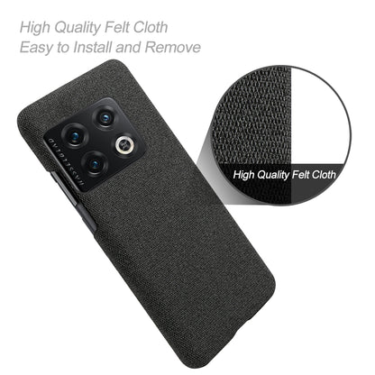 For OnePlus 10 Pro 5G Hard PC + Cloth Back Dual Protection Cover Cushion Anti-Scratch Shockproof Phone Case