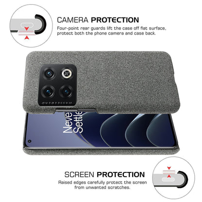 For OnePlus 10 Pro 5G Hard PC + Cloth Back Dual Protection Cover Cushion Anti-Scratch Shockproof Phone Case
