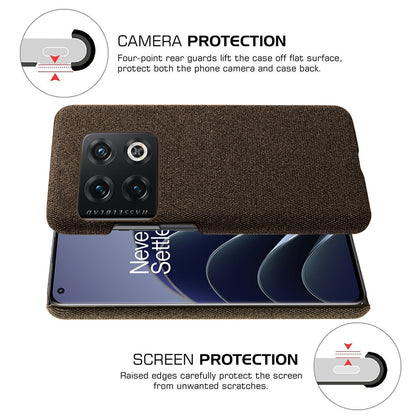 For OnePlus 10 Pro 5G Hard PC + Cloth Back Dual Protection Cover Cushion Anti-Scratch Shockproof Phone Case