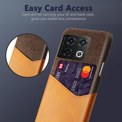 For OnePlus 10 Pro 5G Ultra Slim Cloth + PC + PU Leather Case Card Holder Phone Cover