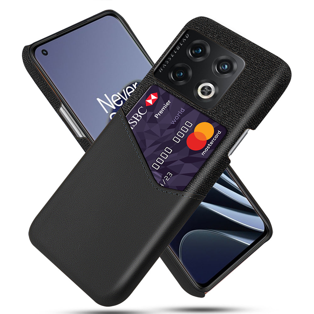 For OnePlus 10 Pro 5G Ultra Slim Cloth + PC + PU Leather Case Card Holder Phone Cover