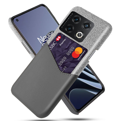 For OnePlus 10 Pro 5G Ultra Slim Cloth + PC + PU Leather Case Card Holder Phone Cover