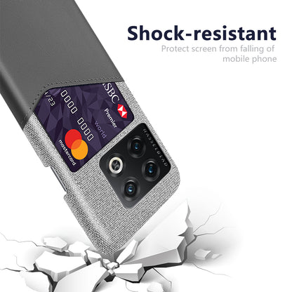 For OnePlus 10 Pro 5G Ultra Slim Cloth + PC + PU Leather Case Card Holder Phone Cover