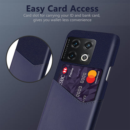 For OnePlus 10 Pro 5G Ultra Slim Cloth + PC + PU Leather Case Card Holder Phone Cover