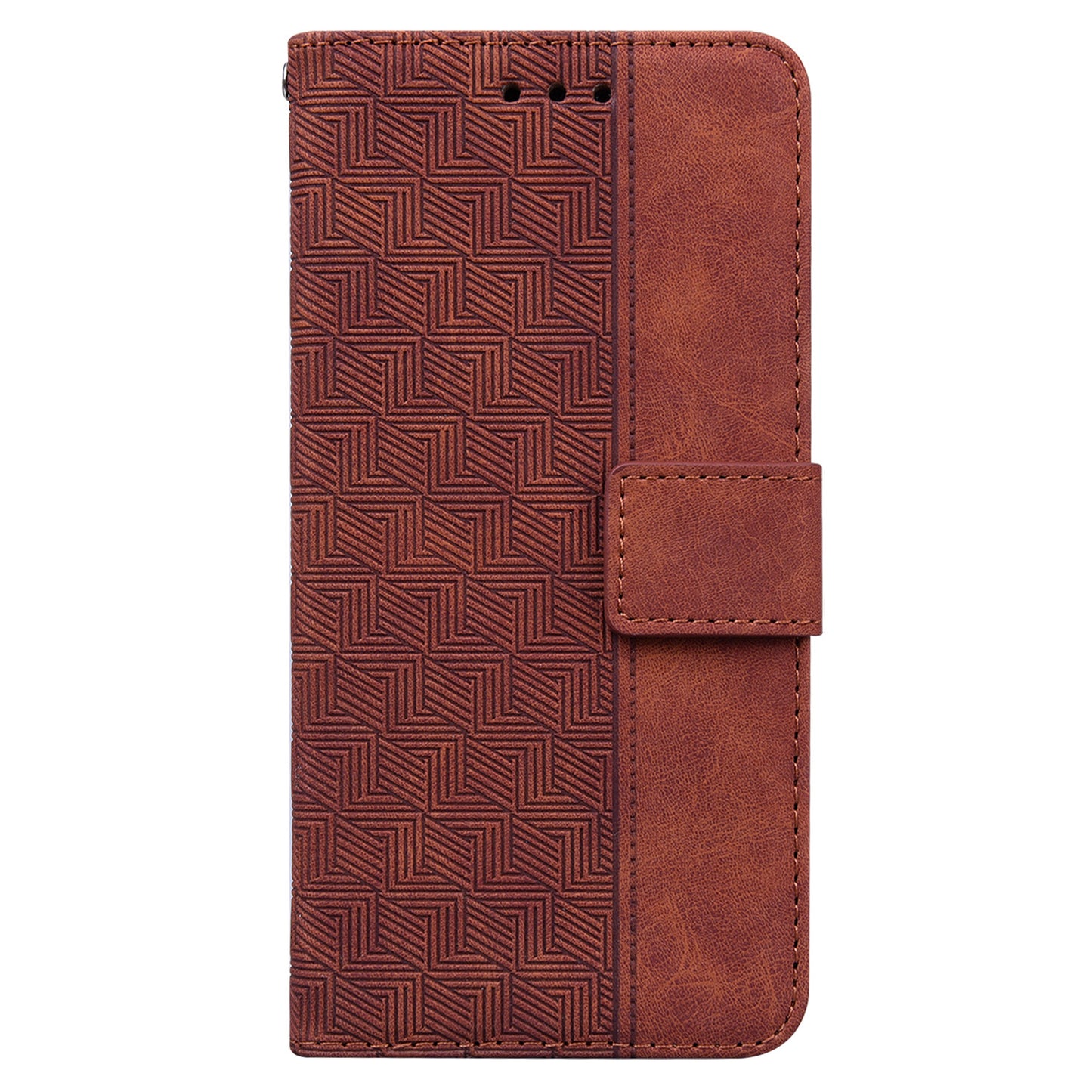 For OnePlus Nord N200 5G Imprinted Geometry Pattern PU Leather Magnetic Protection Cover Folding Stand Wallet Flip Folio Case with Strap