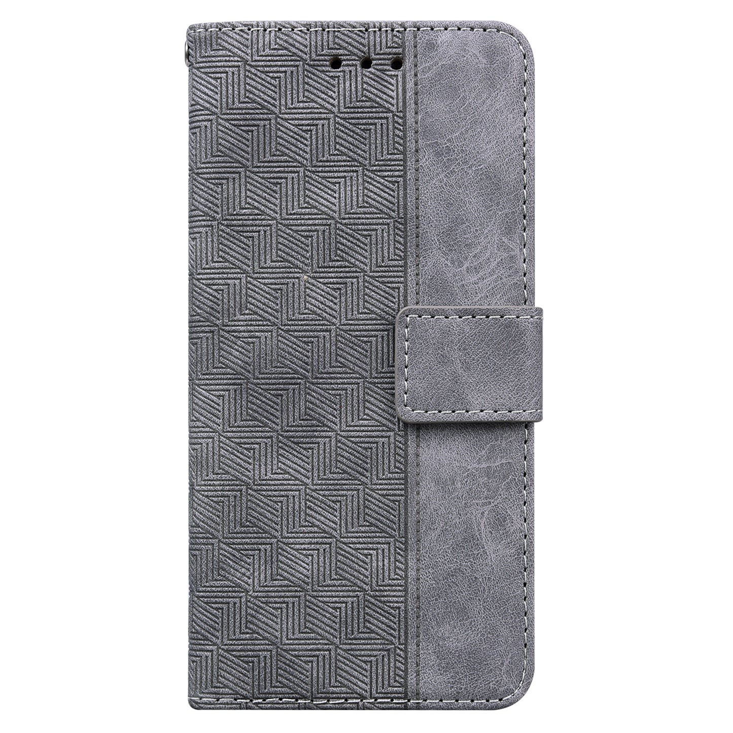 For OnePlus Nord N200 5G Imprinted Geometry Pattern PU Leather Magnetic Protection Cover Folding Stand Wallet Flip Folio Case with Strap