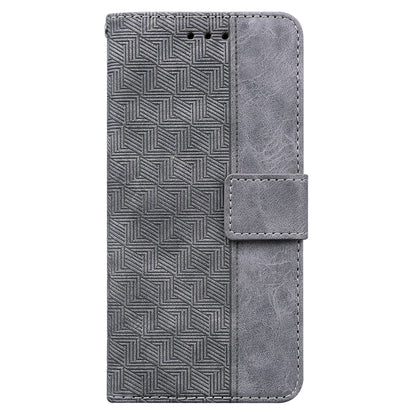 For OnePlus Nord N200 5G Imprinted Geometry Pattern PU Leather Magnetic Protection Cover Folding Stand Wallet Flip Folio Case with Strap