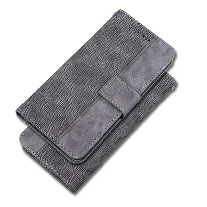 For OnePlus Nord N200 5G Imprinted Geometry Pattern PU Leather Magnetic Protection Cover Folding Stand Wallet Flip Folio Case with Strap