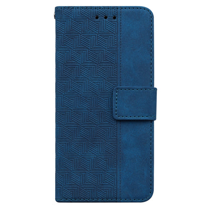 For OnePlus Nord N200 5G Imprinted Geometry Pattern PU Leather Magnetic Protection Cover Folding Stand Wallet Flip Folio Case with Strap