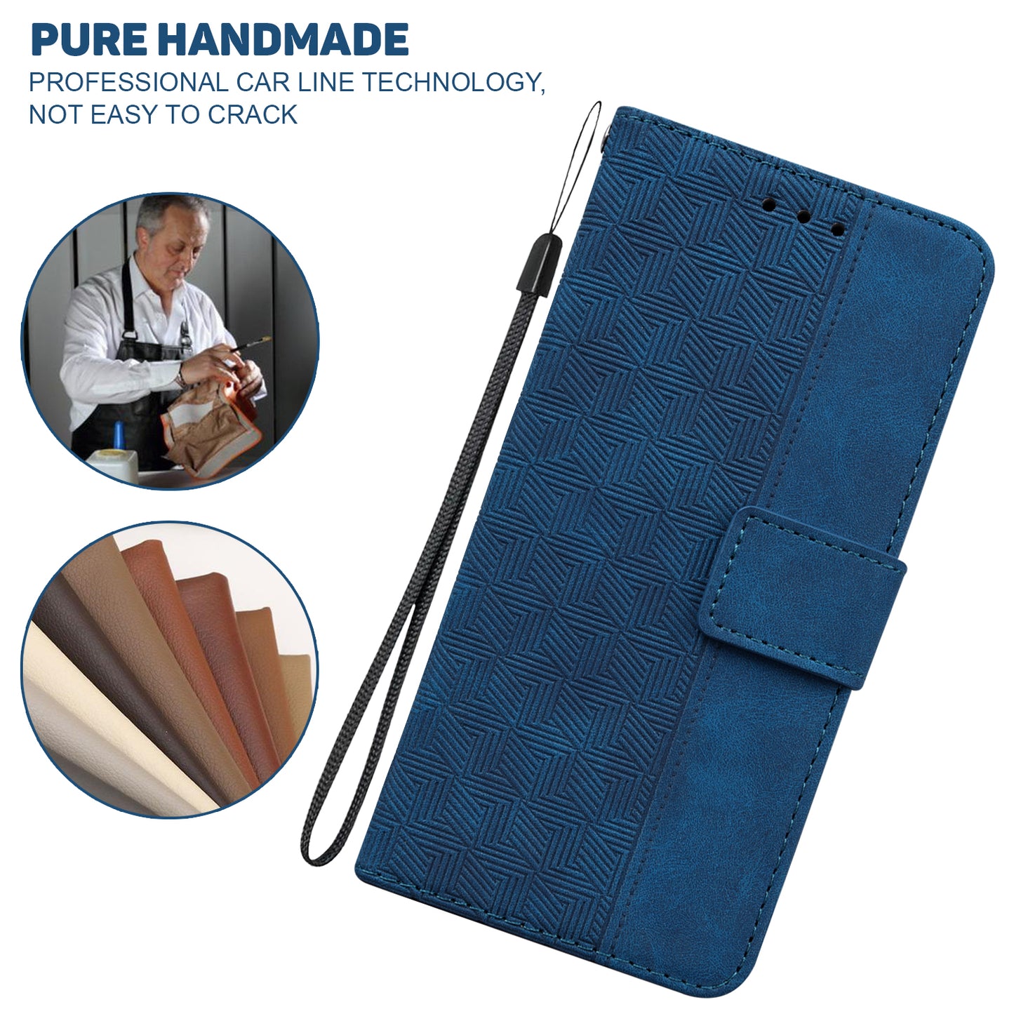 For OnePlus Nord N200 5G Imprinted Geometry Pattern PU Leather Magnetic Protection Cover Folding Stand Wallet Flip Folio Case with Strap