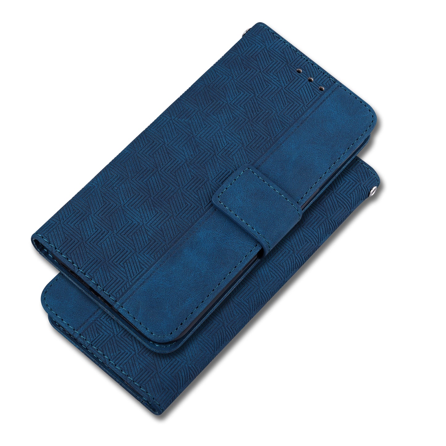 For OnePlus Nord N200 5G Imprinted Geometry Pattern PU Leather Magnetic Protection Cover Folding Stand Wallet Flip Folio Case with Strap