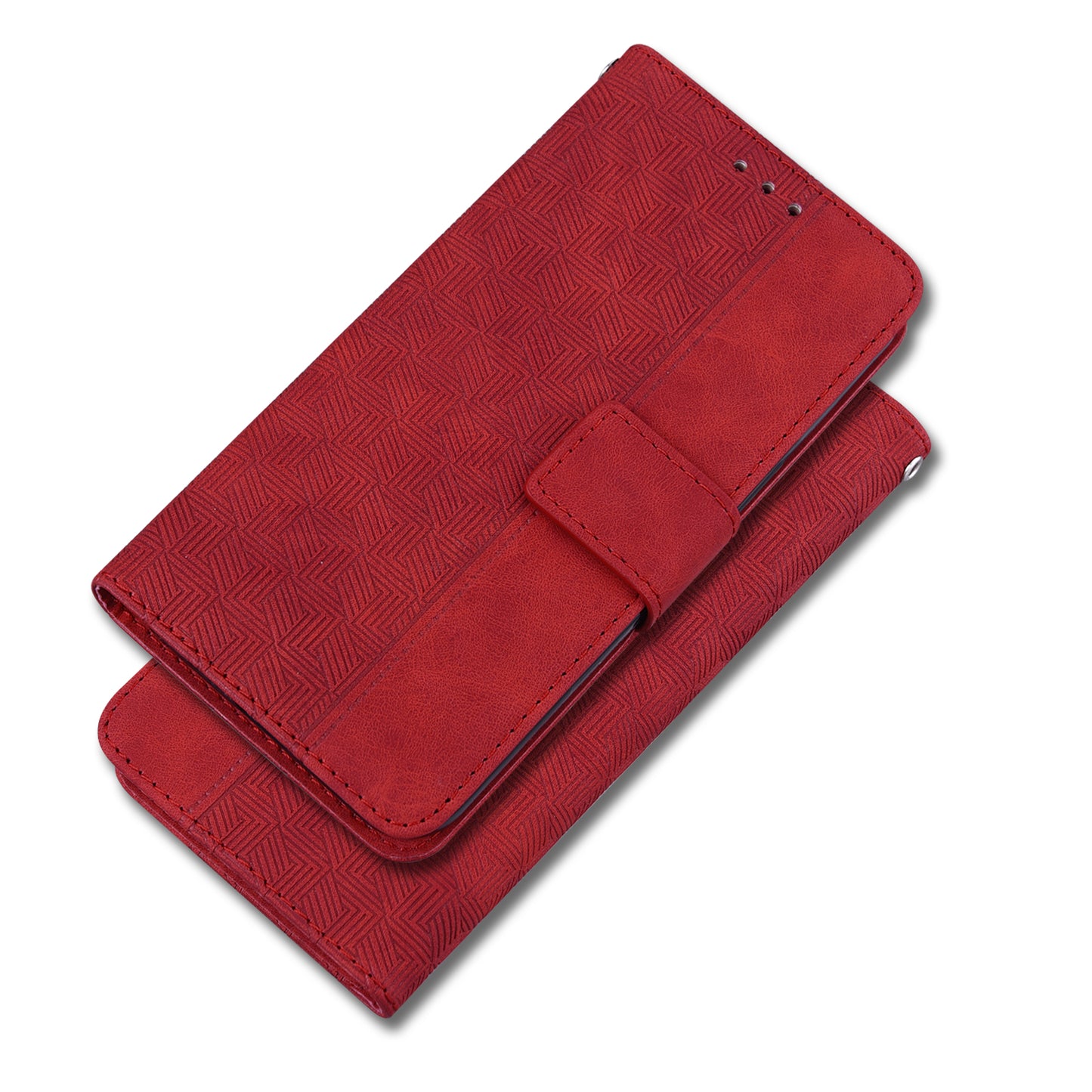 For OnePlus Nord N200 5G Imprinted Geometry Pattern PU Leather Magnetic Protection Cover Folding Stand Wallet Flip Folio Case with Strap