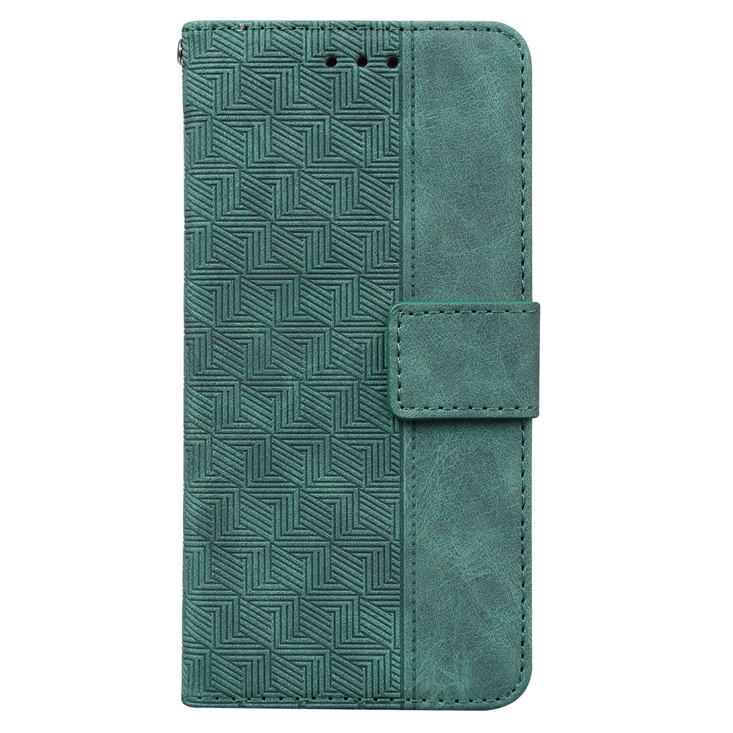 For OnePlus Nord N200 5G Imprinted Geometry Pattern PU Leather Magnetic Protection Cover Folding Stand Wallet Flip Folio Case with Strap