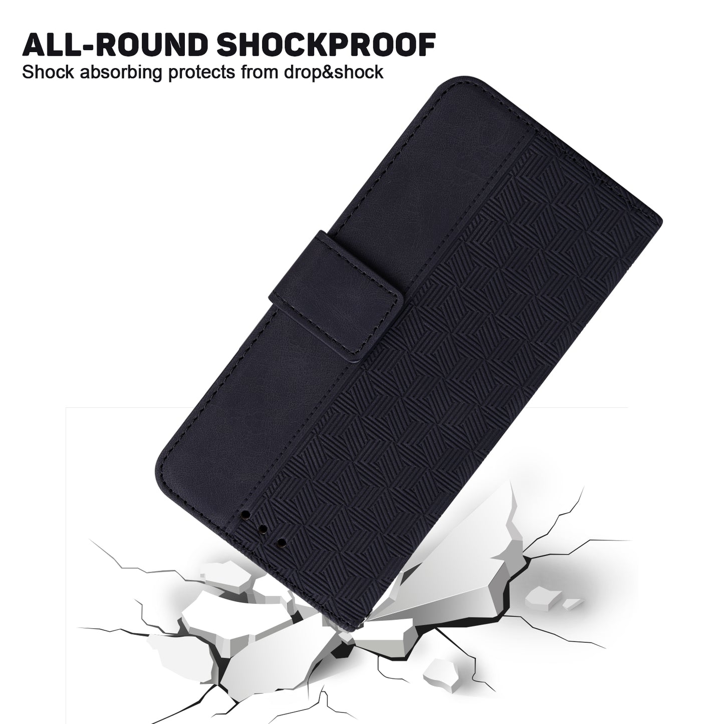 For OnePlus Nord N200 5G Imprinted Geometry Pattern PU Leather Magnetic Protection Cover Folding Stand Wallet Flip Folio Case with Strap