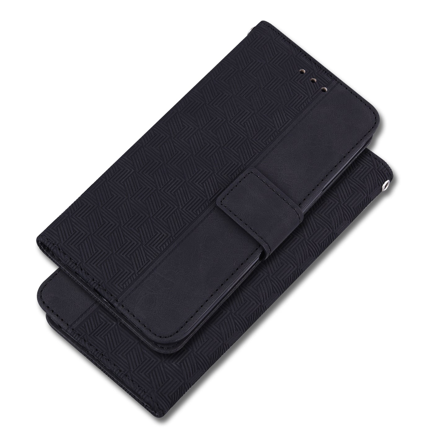 For OnePlus Nord N200 5G Imprinted Geometry Pattern PU Leather Magnetic Protection Cover Folding Stand Wallet Flip Folio Case with Strap