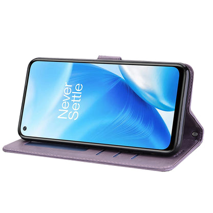 For OnePlus 10 Pro 5G Deer Tree Pattern Imprinted PU Leather Magnetic Flip Cover Stand Wallet Full-Body Protective Case