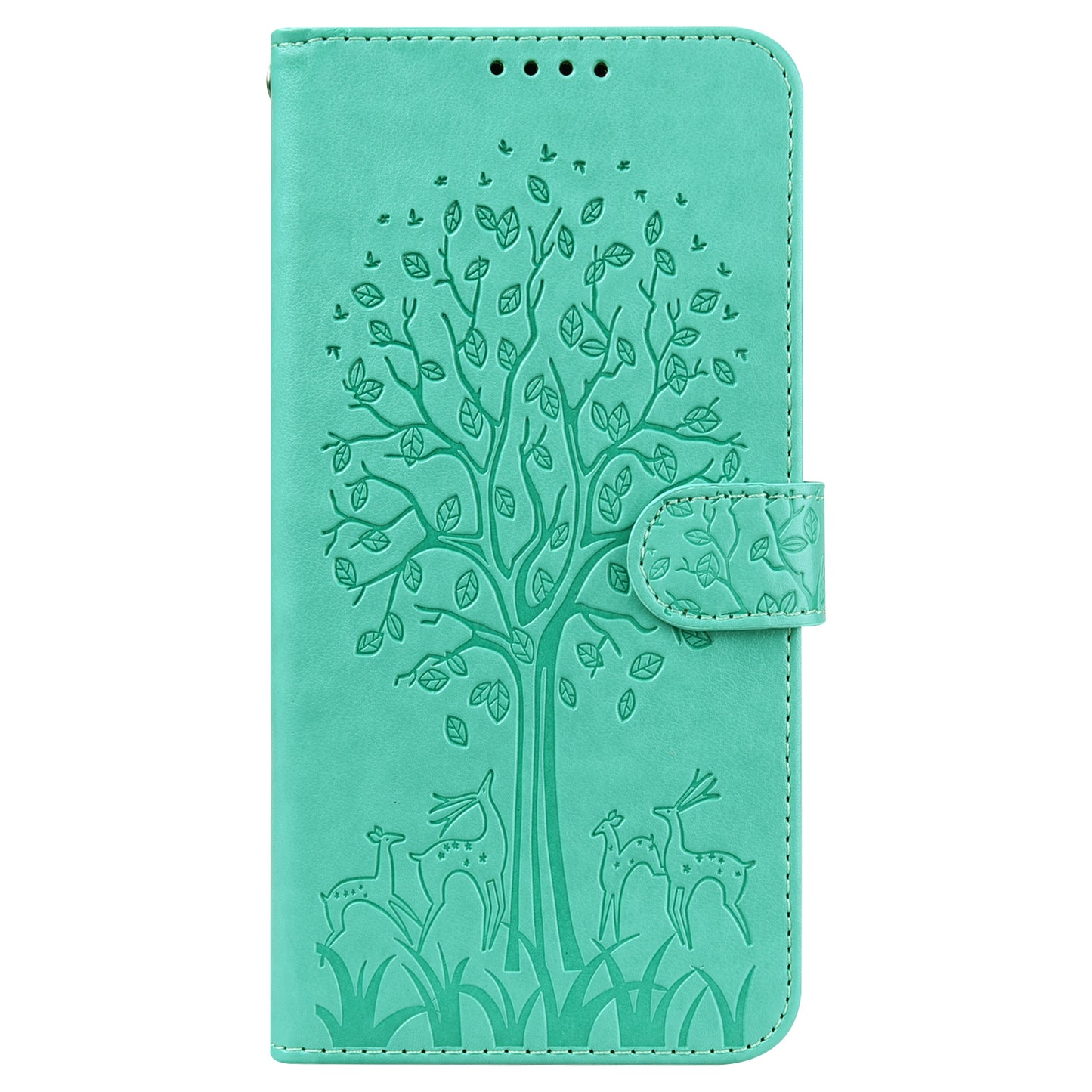 For OnePlus 10 Pro 5G Deer Tree Pattern Imprinted PU Leather Magnetic Flip Cover Stand Wallet Full-Body Protective Case