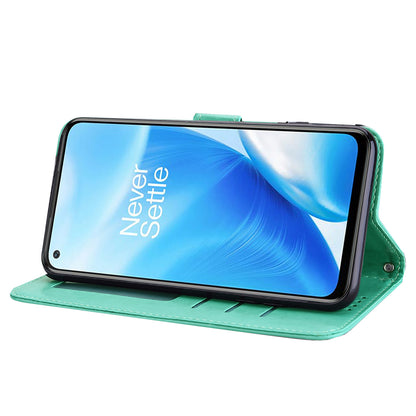 For OnePlus 10 Pro 5G Deer Tree Pattern Imprinted PU Leather Magnetic Flip Cover Stand Wallet Full-Body Protective Case