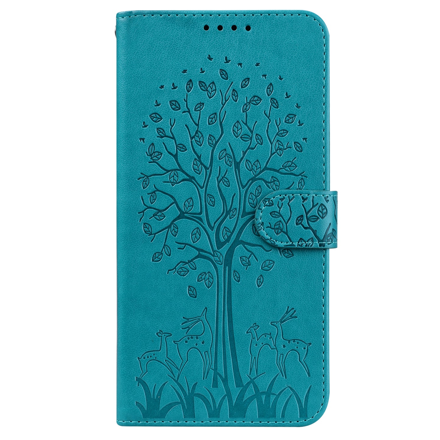 For OnePlus 10 Pro 5G Deer Tree Pattern Imprinted PU Leather Magnetic Flip Cover Stand Wallet Full-Body Protective Case
