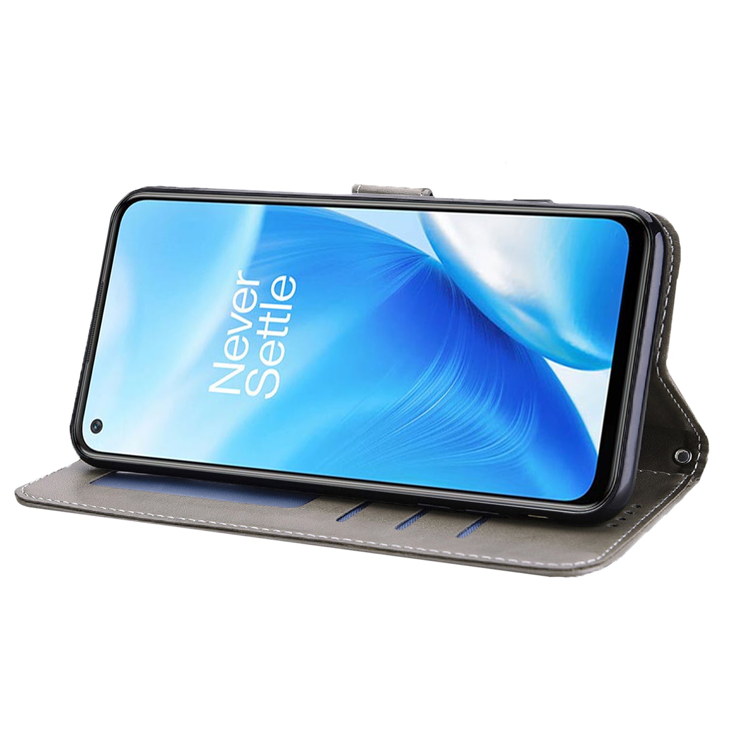 For OnePlus 10 Pro 5G Deer Tree Pattern Imprinted PU Leather Magnetic Flip Cover Stand Wallet Full-Body Protective Case