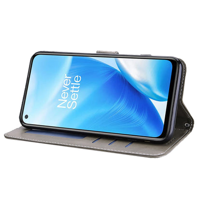 For OnePlus 10 Pro 5G Deer Tree Pattern Imprinted PU Leather Magnetic Flip Cover Stand Wallet Full-Body Protective Case