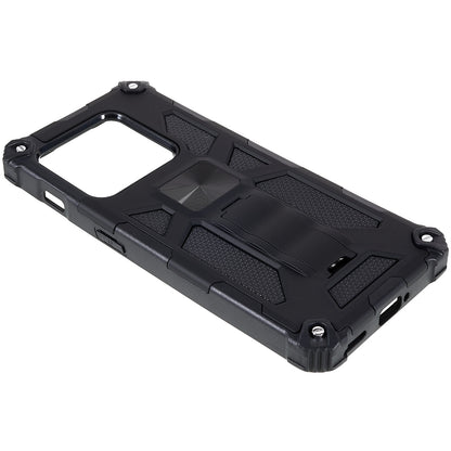 PC TPU Combo Armor Phone Case for OnePlus 10 Pro, Double Protection Anti-fall Kickstand and Magnetic Metal Sheet Hybrid Phone Case