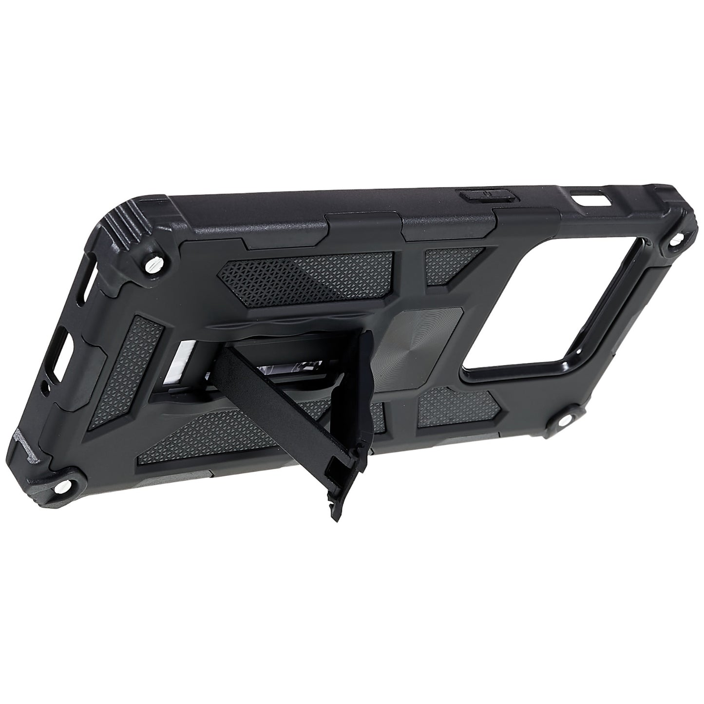 PC TPU Combo Armor Phone Case for OnePlus 10 Pro, Double Protection Anti-fall Kickstand and Magnetic Metal Sheet Hybrid Phone Case