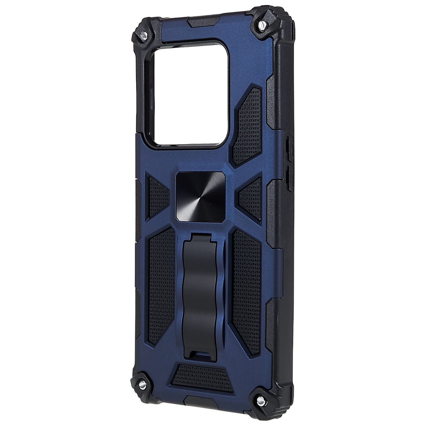 PC TPU Combo Armor Phone Case for OnePlus 10 Pro, Double Protection Anti-fall Kickstand and Magnetic Metal Sheet Hybrid Phone Case