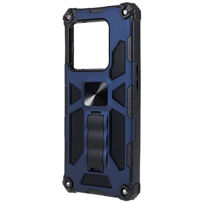 PC TPU Combo Armor Phone Case for OnePlus 10 Pro, Double Protection Anti-fall Kickstand and Magnetic Metal Sheet Hybrid Phone Case