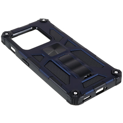 PC TPU Combo Armor Phone Case for OnePlus 10 Pro, Double Protection Anti-fall Kickstand and Magnetic Metal Sheet Hybrid Phone Case