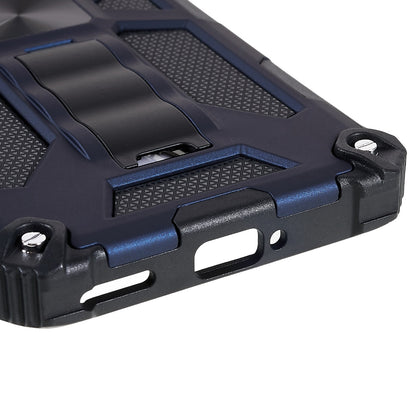 PC TPU Combo Armor Phone Case for OnePlus 10 Pro, Double Protection Anti-fall Kickstand and Magnetic Metal Sheet Hybrid Phone Case