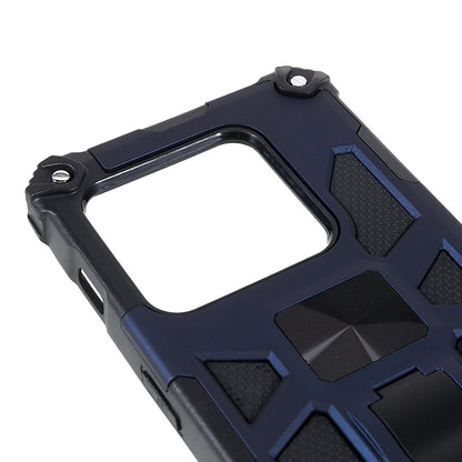 PC TPU Combo Armor Phone Case for OnePlus 10 Pro, Double Protection Anti-fall Kickstand and Magnetic Metal Sheet Hybrid Phone Case