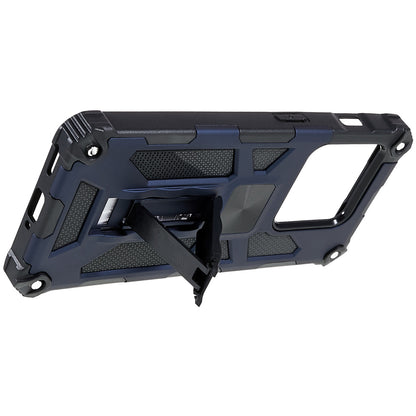 PC TPU Combo Armor Phone Case for OnePlus 10 Pro, Double Protection Anti-fall Kickstand and Magnetic Metal Sheet Hybrid Phone Case