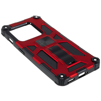 PC TPU Combo Armor Phone Case for OnePlus 10 Pro, Double Protection Anti-fall Kickstand and Magnetic Metal Sheet Hybrid Phone Case