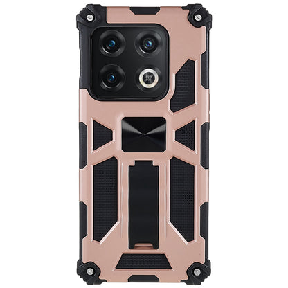 PC TPU Combo Armor Phone Case for OnePlus 10 Pro, Double Protection Anti-fall Kickstand and Magnetic Metal Sheet Hybrid Phone Case