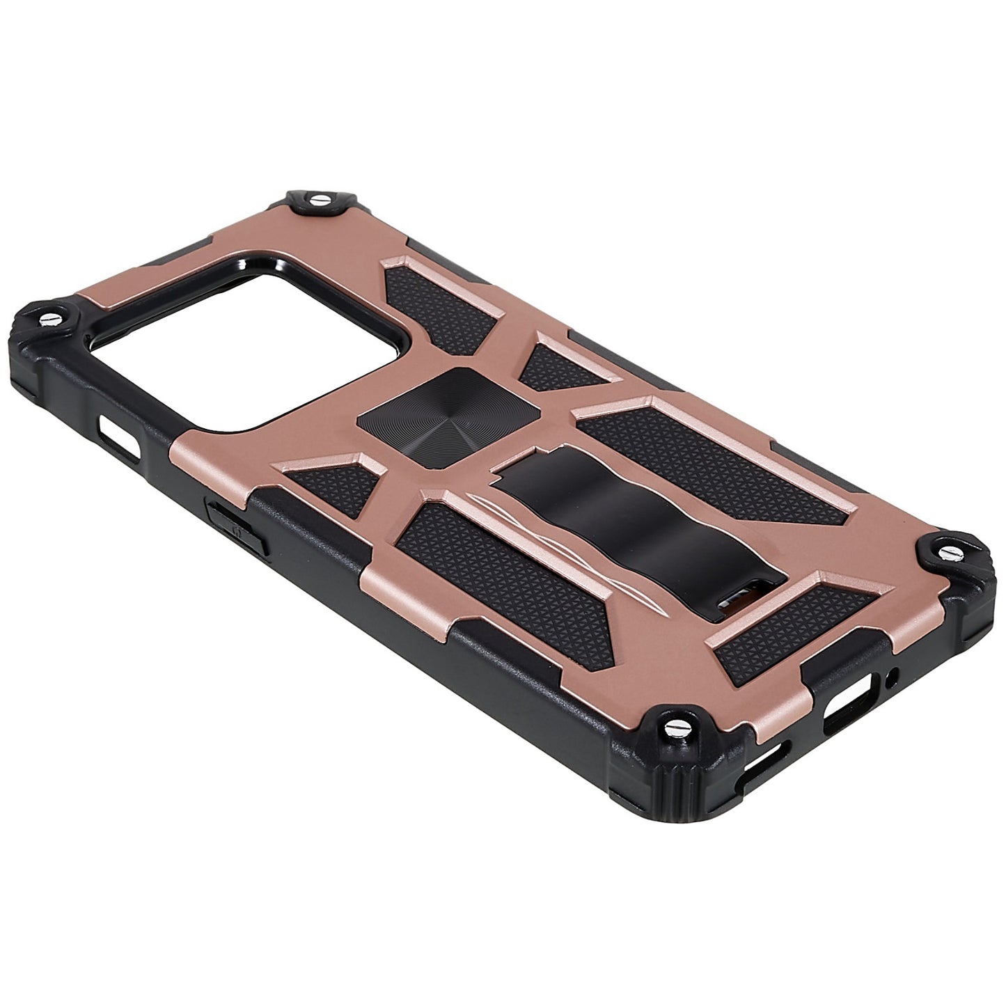 PC TPU Combo Armor Phone Case for OnePlus 10 Pro, Double Protection Anti-fall Kickstand and Magnetic Metal Sheet Hybrid Phone Case