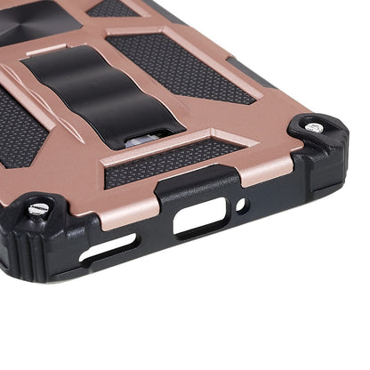 PC TPU Combo Armor Phone Case for OnePlus 10 Pro, Double Protection Anti-fall Kickstand and Magnetic Metal Sheet Hybrid Phone Case