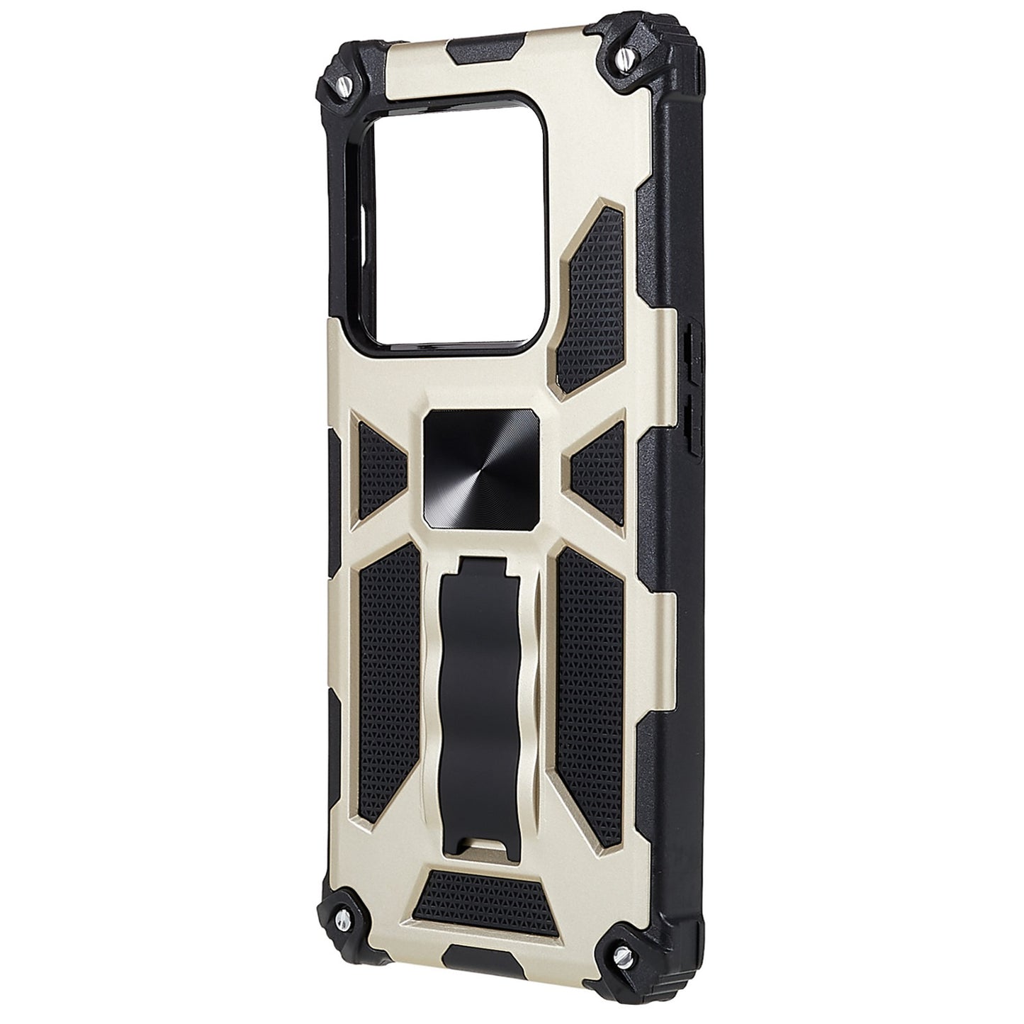 PC TPU Combo Armor Phone Case for OnePlus 10 Pro, Double Protection Anti-fall Kickstand and Magnetic Metal Sheet Hybrid Phone Case