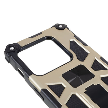 PC TPU Combo Armor Phone Case for OnePlus 10 Pro, Double Protection Anti-fall Kickstand and Magnetic Metal Sheet Hybrid Phone Case