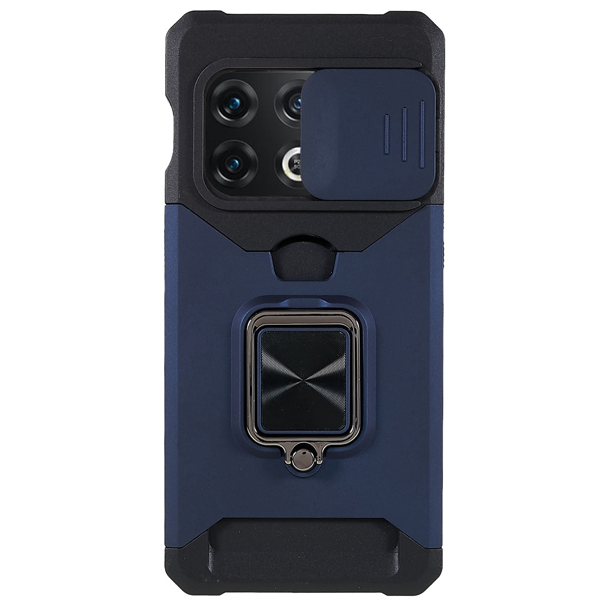 For OnePlus 10 Pro Wear-resistant PC + TPU Camera Slider Anti-drop Card Slot + Metal Kickstand Design Case