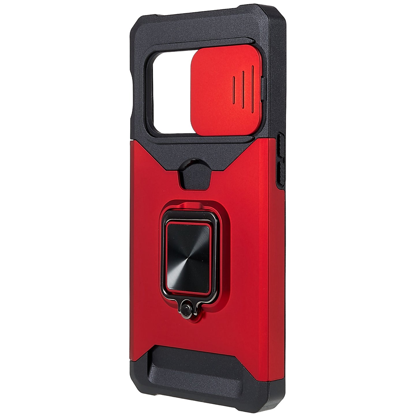 For OnePlus 10 Pro Wear-resistant PC + TPU Camera Slider Anti-drop Card Slot + Metal Kickstand Design Case