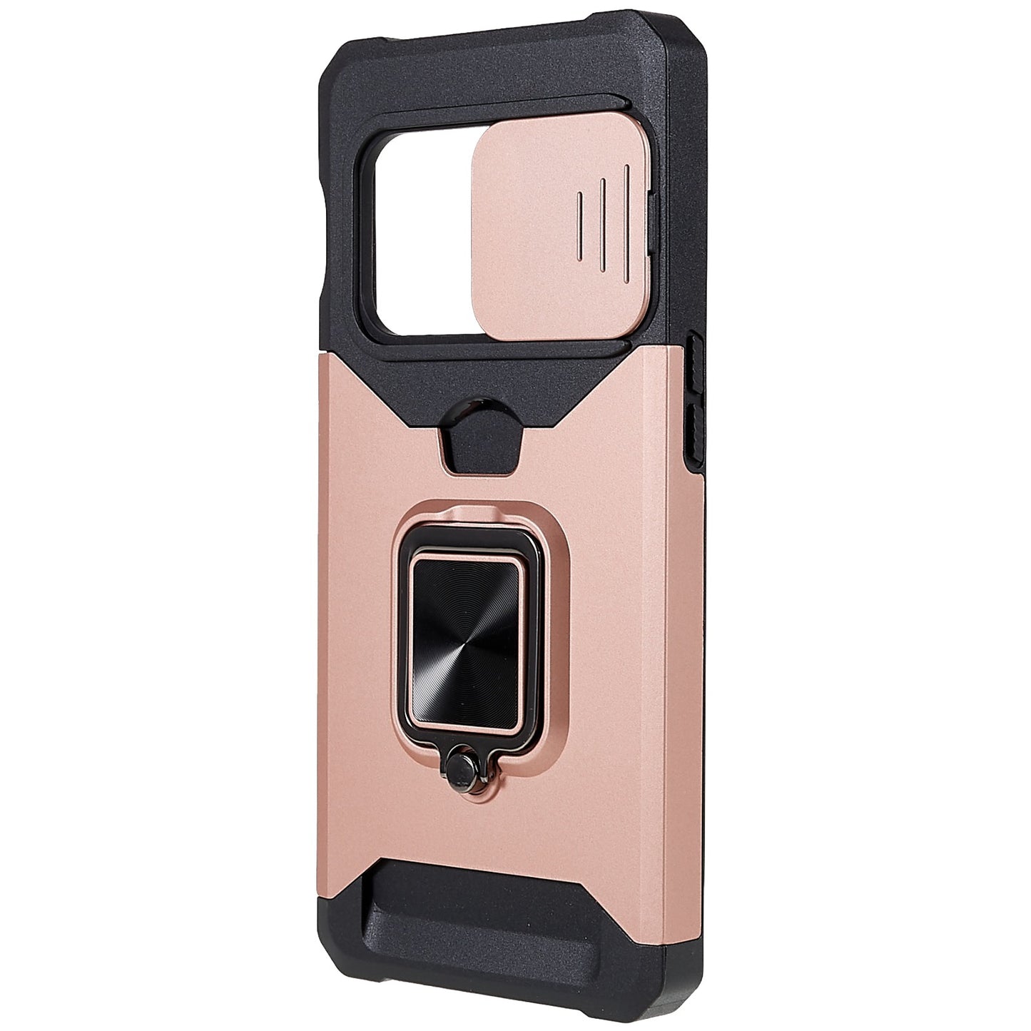 For OnePlus 10 Pro Wear-resistant PC + TPU Camera Slider Anti-drop Card Slot + Metal Kickstand Design Case