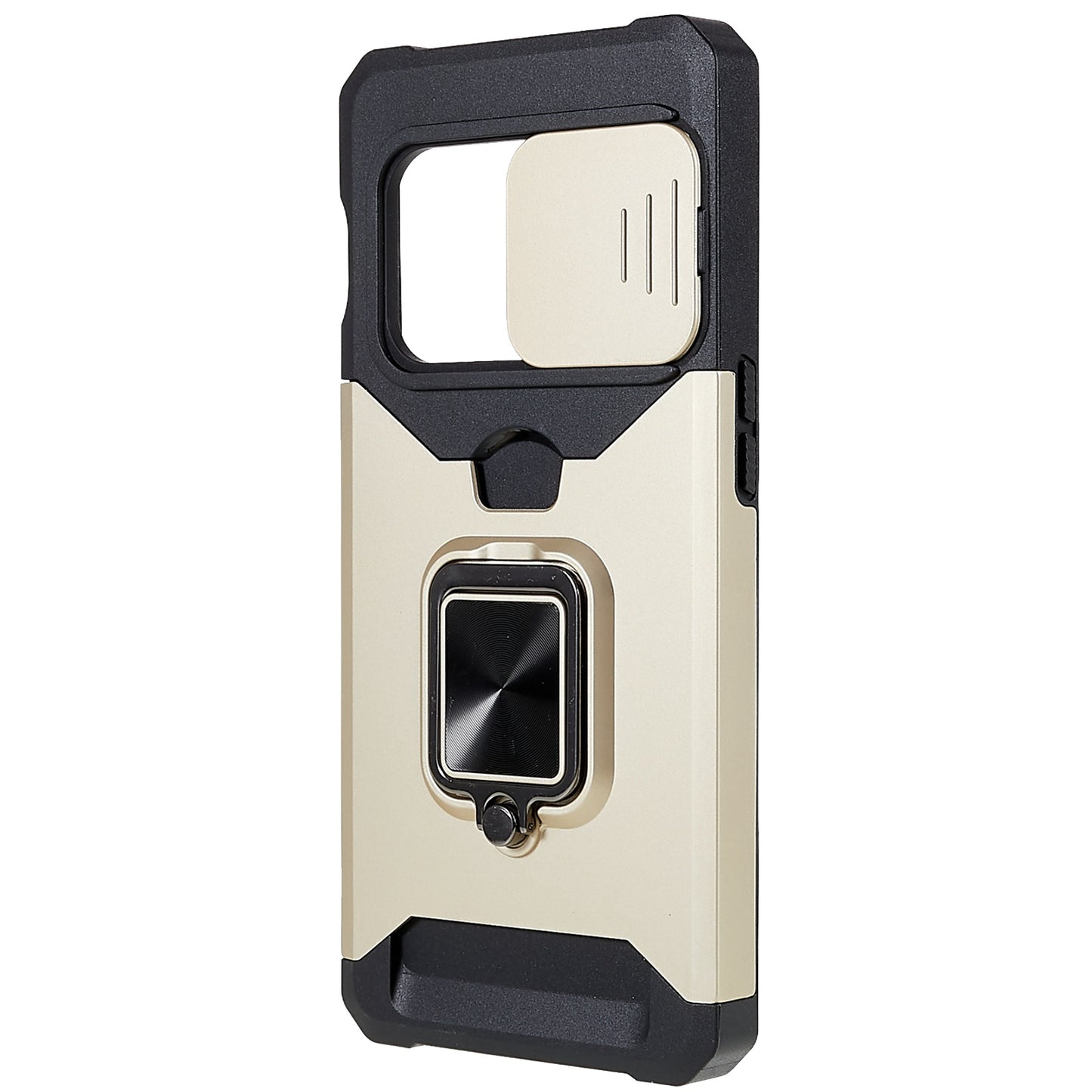 For OnePlus 10 Pro Wear-resistant PC + TPU Camera Slider Anti-drop Card Slot + Metal Kickstand Design Case